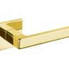 Tupai Exclusivo 5S Line Portel Lever Door Handle on 5mm Slimline Square Rose - Raw Brass