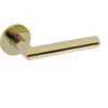 Tupai Exclusivo 5S Line Covela Lever Door Handle on 5mm Slimline Round Rose - Raw Brass