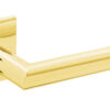 Tupai Exclusivo 5S Line Covela Lever Door Handle on 5mm Slimline Square Rose - Raw Brass
