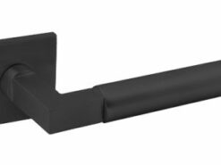 Tupai Exclusivo 5S Line Covas Lever Door Handle on 5mm Slimline Square Rose - Pearl Black