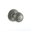 Old English Ripon Solid Brass Reeded Beehive Mortice Door Knob on Concealed Fix Rose - Distressed Silver