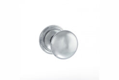 Old English Harrogate Solid Brass Mushroom Mortice Knob on Concealed Fix Rose - Polished Chrome