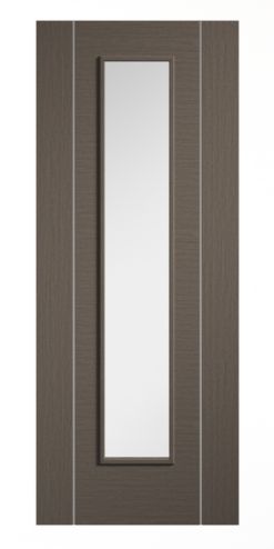 LPD Internal Pre-finished Chocolate Grey Alcaraz Long Light Glazed Door