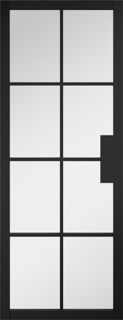 LPD Internal Pre-finished Black Malvern Clear Glazed Door