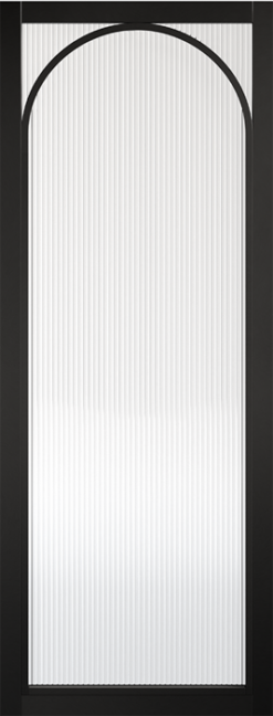 LPD Internal Pre-finished Black Melrose Reeded Glazed Door