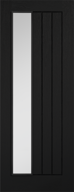 LPD Internal Pre-finished Black Mexicano Offset Glazed Door