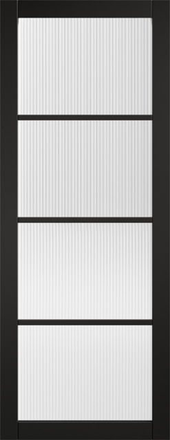 LPD Internal Black Soho Reeded Glazed Door