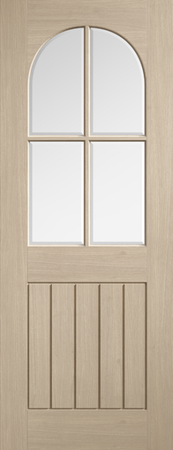 LPD Internal Pre-finished Blonde Oak Mexicano Arched Square Top Glazed Door