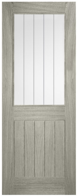 LPD Laminate Light Grey Clear Glazed Cottage Door