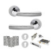 STATUS Nevada Door Handle Pack (Euro Lock Set - 3" CE Sashlock, 3" Fire Rated Hinges x3) - Polished Chrome