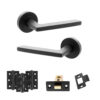 STATUS Alaska Door Handle Pack (Latch Set - 3" CE Latch, 3" Fire Rated Hinges x3) - Matt Black