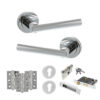 STATUS Nebraska Door Handle Pack (Euro Lock Set - 3" CE Sashlock, 3" Fire Rated Hinges x3) - Polished Chrome