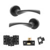 STATUS Colorado Door Handle Pack (Latch Set - 3" CE Latch, 3" Fire Rated Hinges x3) - Matt Black