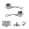 STATUS Colorado Door Handle Pack (Latch Set - 3" CE Latch, 3" Fire Rated Hinges x3) - Satin Chrome