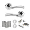 STATUS Texas Door Handle Pack (Euro Lock Set - 3" CE Sashlock, 3" Fire Rated Hinges x3) - Polished Chrome