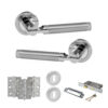 STATUS Dakota Door Handle Pack (3 Lever Lock Set - 3" CE Sashlock, 3" Fire Rated Hinges x3) - Satin Chrome/Polished Chrome
