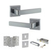 STATUS Montana Door Handle Pack (3 Lever Lock Set - 3" CE Sashlock, 3" Fire Rated Hinges x3) - Satin Chrome