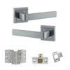 STATUS Montana Door Handle Pack (Latch Set - 3" CE Latch, 3" Fire Rated Hinges x3) - Satin Chrome