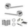 STATUS Alabama Door Handle Pack (Euro Lock Set - 3" CE Sashlock, 3" Fire Rated Hinges x3) - Polished Chrome