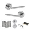STATUS Alabama Door Handle Pack (Bathroom Set - 3" CE Bathroom Lock, 3" Fire Rated Hinges x3) - Polished Chrome