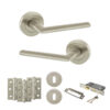 STATUS Alabama Door Handle Pack (3 Lever Lock Set - 3" CE Sashlock, 3" Fire Rated Hinges x3) - Satin Nickel