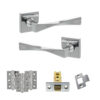 Senza Pari Guido Door Handle Pack (Latch Set - 3" CE Latch, 3" Fire Rated Hinges x3) - Polished Chrome