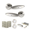 Senza Pari Elisse Door Handle Pack (3 Lever Lock Set - 3" CE Sashlock, 3" Fire Rated Hinges x3) - Satin Nickel/Chrome Plate