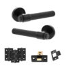 Senza Pari Andretta Door Handle Pack (Latch Set - 3" CE Latch, 3" Fire Rated Hinges x3) - Matt Black
