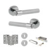 Senza Pari Andretta Door Handle Pack (3 Lever Lock Set - 3" CE Sashlock, 3" Fire Rated Hinges x3) - Polished Chrome