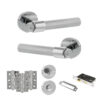 Senza Pari Andretta Door Handle Pack (Bathroom Set - 3" CE Bathroom Lock, 3" Fire Rated Hinges x3) - Polished Chrome
