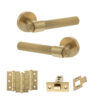 Senza Pari Andretta Door Handle Pack (Latch Set - 3" CE Latch, 3" Fire Rated Hinges x3) - Satin Brass