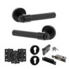 Senza Pari Fasana Door Handle Pack (Euro Lock Set - 3" CE Sashlock, 3" Fire Rated Hinges x3) - Matt Black
