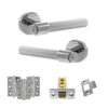 Senza Pari Fasana Door Handle Pack (Latch Set - 3" CE Latch, 3" Fire Rated Hinges x3) - Polished Chrome