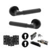 Senza Pari Rosarno Door Handle Pack (Euro Lock Set - 3" CE Sashlock, 3" Fire Rated Hinges x3) - Matt Black