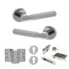 Senza Pari Rosarno Door Handle Pack (Euro Lock Set - 3" CE Sashlock, 3" Fire Rated Hinges x3) - Polished Chrome
