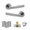 Senza Pari Rosarno Door Handle Pack (Latch Set - 3" CE Latch, 3" Fire Rated Hinges x3) - Polished Chrome