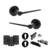 Senza Pari Laviano Door Handle Pack (Euro Lock Set - 3" CE Sashlock, 3" Fire Rated Hinges x3) - Matt Black