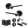 Senza Pari Darrio Door Handle Pack (Euro Lock Set - 3" CE Sashlock, 3" Fire Rated Hinges x3) - Matt Black