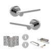 Senza Pari Darrio Door Handle Pack (3 Lever Lock Set - 3" CE Sashlock, 3" Fire Rated Hinges x3) - Polished Chrome