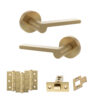Senza Pari Darrio Door Handle Pack (Latch Set - 3" CE Latch, 3" Fire Rated Hinges x3) - Satin Brass