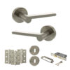 Senza Pari Darrio Door Handle Pack (3 Lever Lock Set - 3" CE Sashlock, 3" Fire Rated Hinges x3) - Satin Nickel