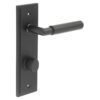 Piccadilly Door Handle Din Bathroom Backplate Black & Turn & Release