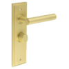Richmond Door Handle Bathroom Backplate Satin Brass & Turn & Release
