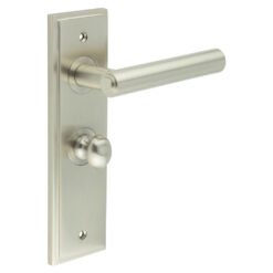Richmond Door Handle Bathroom Backplate Satin Nickel & Turn & Release