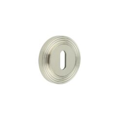 Burlington Standard Keyway Escutcheons Reeded Rose Satin Nickel