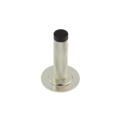 Burlington Knurled Wall Mounted Doorstops Stepped Rose Polished Nickel