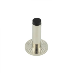 Burlington Plain Wall Mounted Door Stops Reeded Rose Polished Nickel