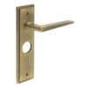 Mayfair Door Handle Bathroom Backplate Antique Brass