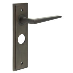 Mayfair Door Handle Bathroom Backplate Dark Bronze