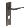 Mayfair Door Handle Din Bathroom Backplate Dark Bronze